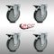 Service Caster 6 Inch SS Thermoplastic Rubber Swivel Top Plate Caster Set with Brake SCC SCC-SS20S614-TPRB-TLB-4 - alternate 2